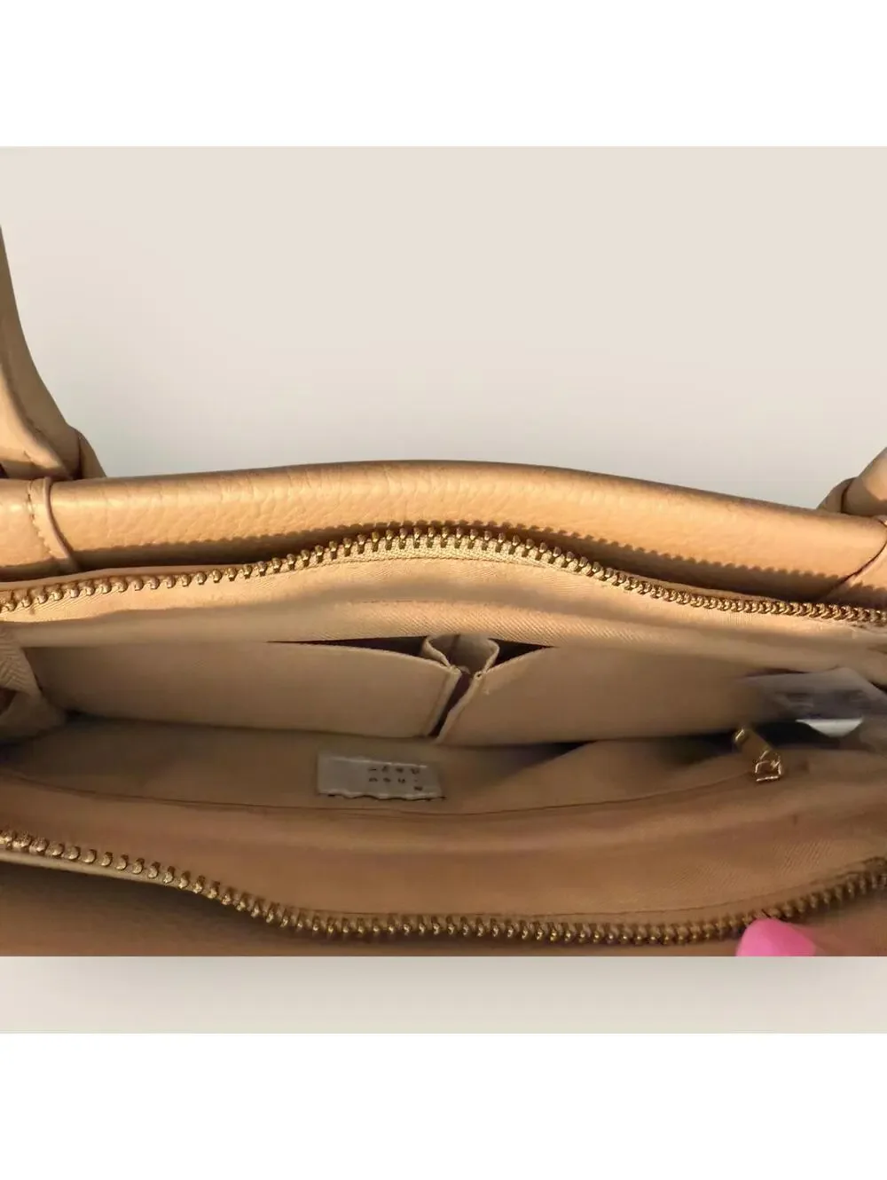 A New Day Tan Faux  Leather Women's Shoulder Bag Satchel